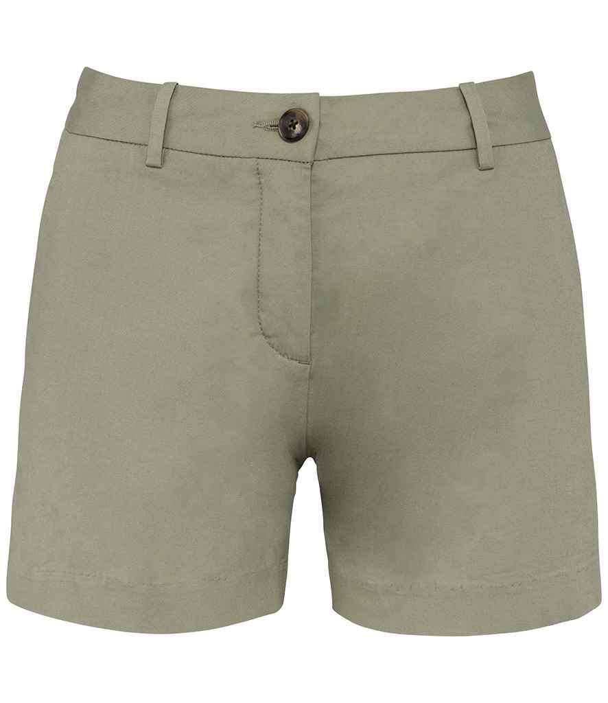 Native Spirit Ladies Chino Shorts Almond Green
