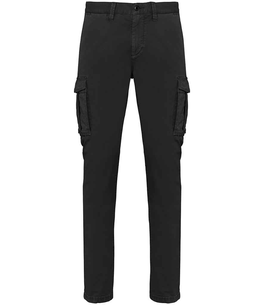 Native Spirit Washed Cargo Trousers Washed Black