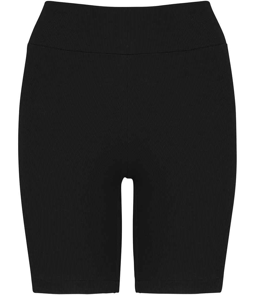 Native Spirit Ladies Ribbed Shorts Black