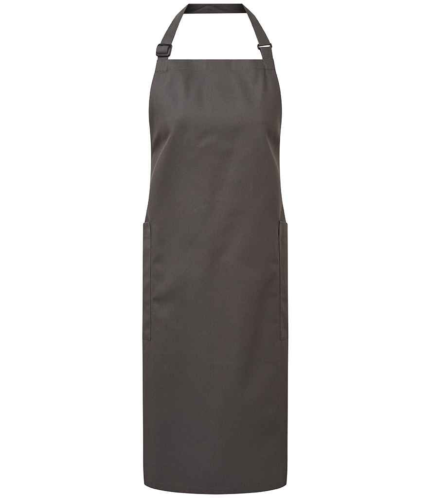Premier Recycled Polyester and Fairtrade Organic Cotton Bib Apron Dark Grey