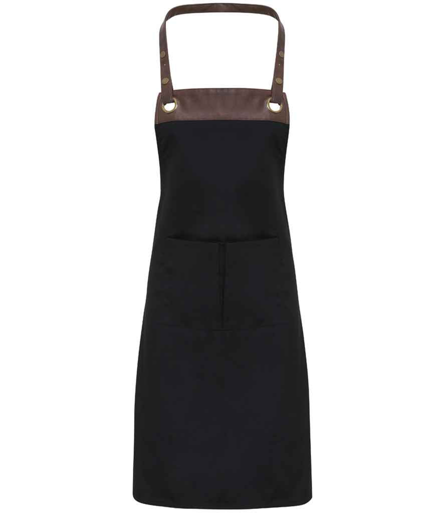 Premier Espresso Bib Apron Black/Brown