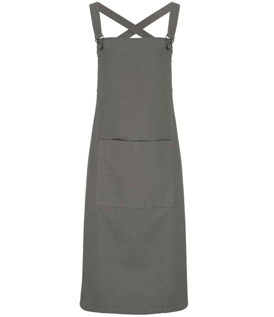 Premier Cross Back Barista Bib Apron Dark Grey