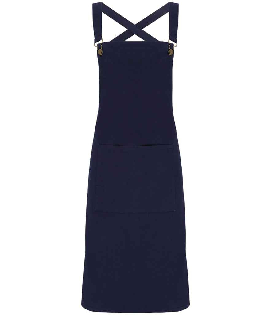 Premier Cross Back Barista Bib Apron Navy
