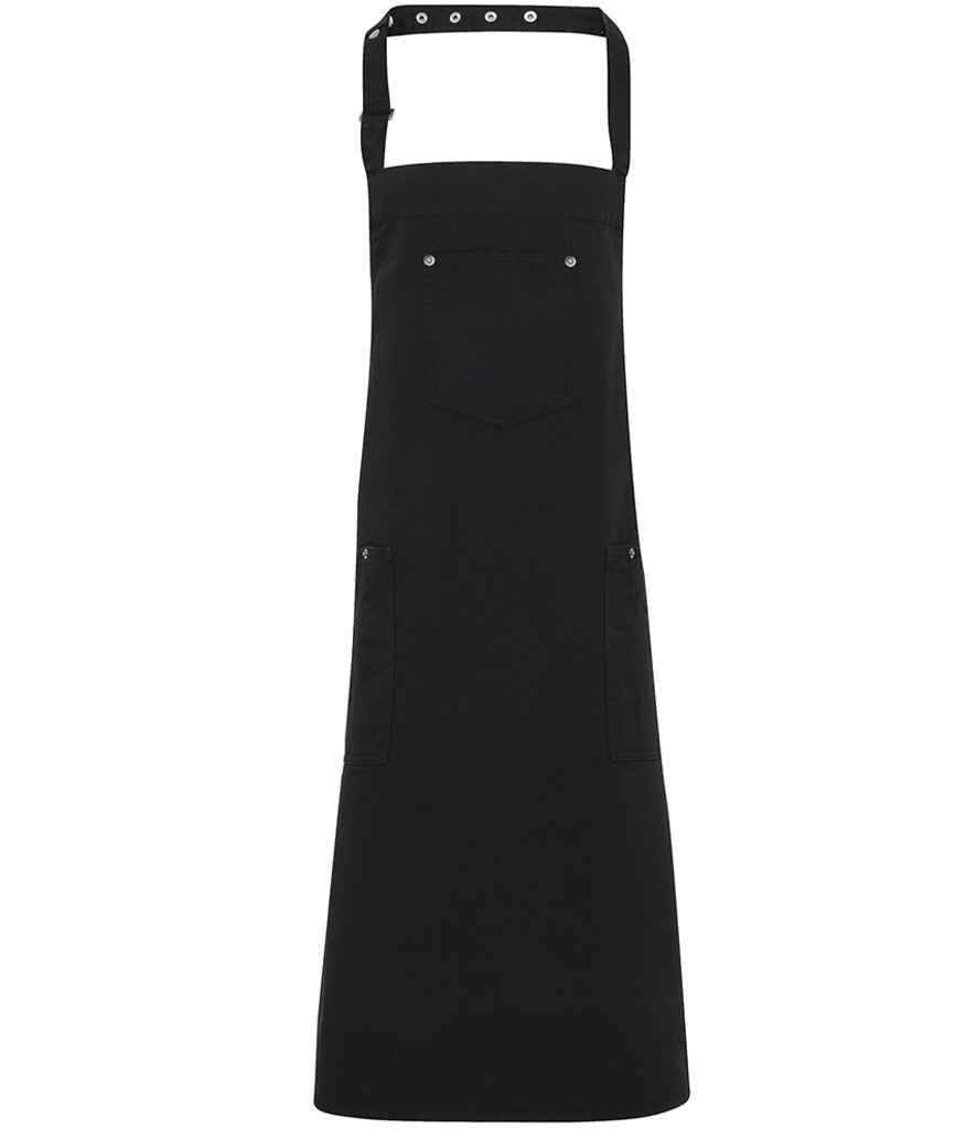 Premier Cotton Chino Bib Apron Black