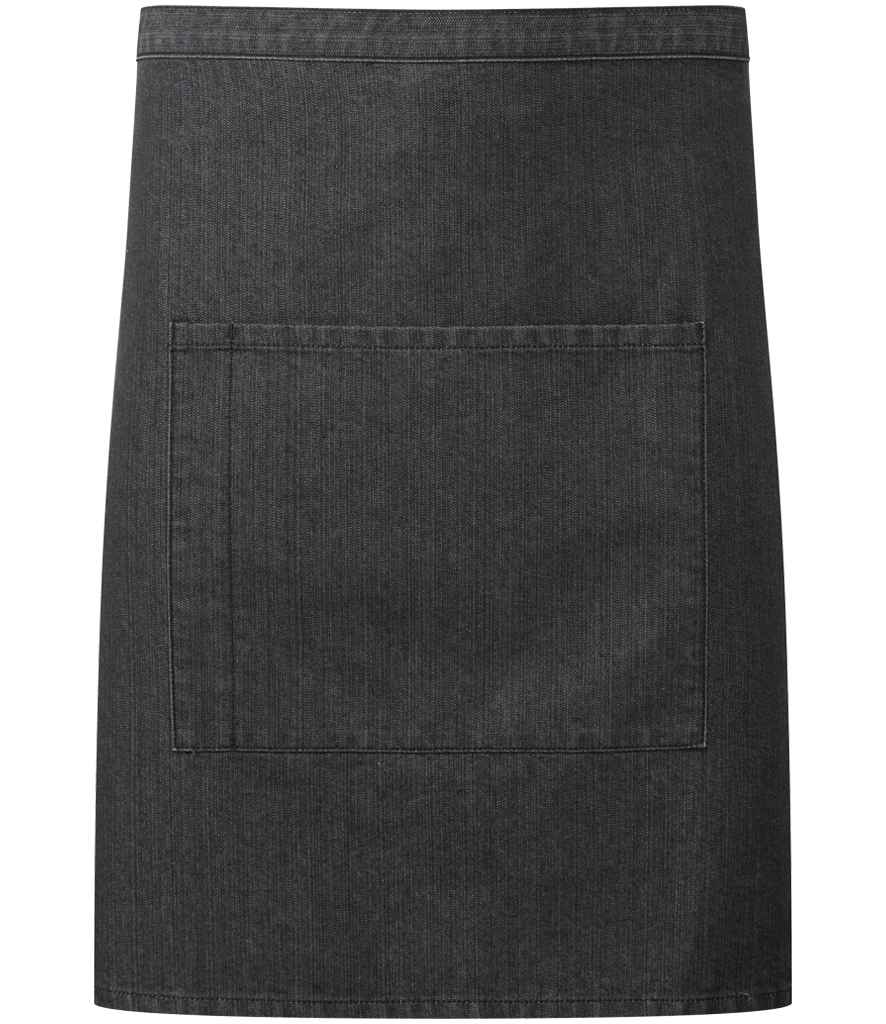 Premier 'Colours' Mid Length Apron with Pocket Black Denim