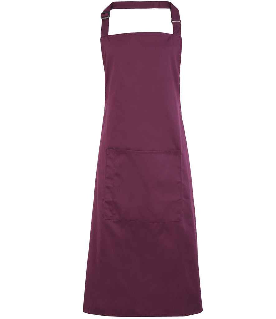 Premier 'Colours' Bib Apron with Pocket Aubergine