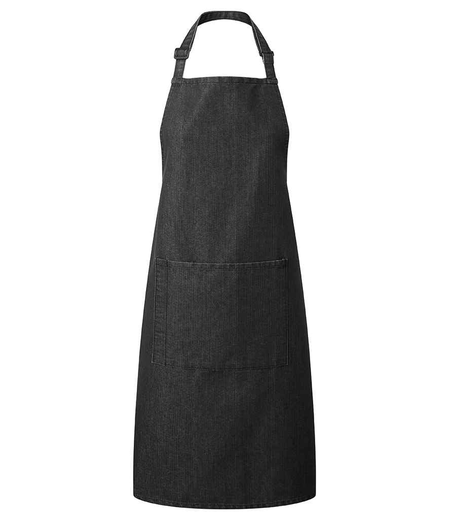 Premier 'Colours' Bib Apron with Pocket Black Denim
