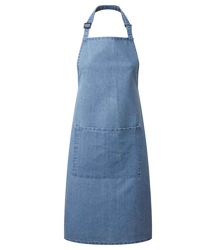 Premier 'Colours' Bib Apron with Pocket Blue Denim