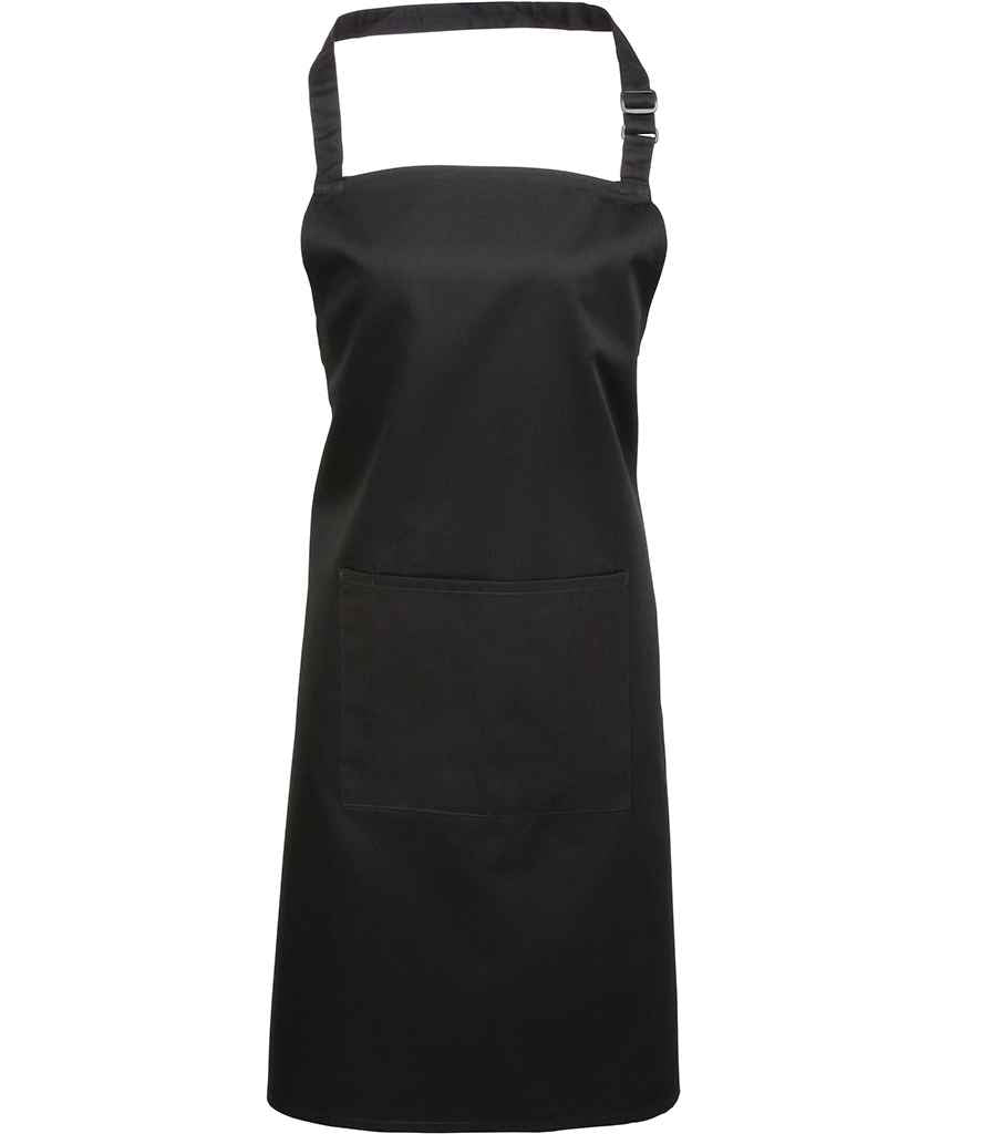 Premier 'Colours' Bib Apron with Pocket Black