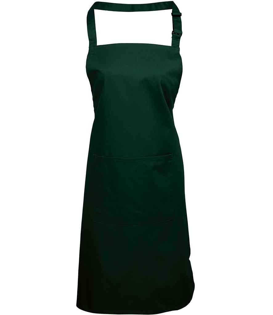Premier 'Colours' Bib Apron with Pocket Bottle Green