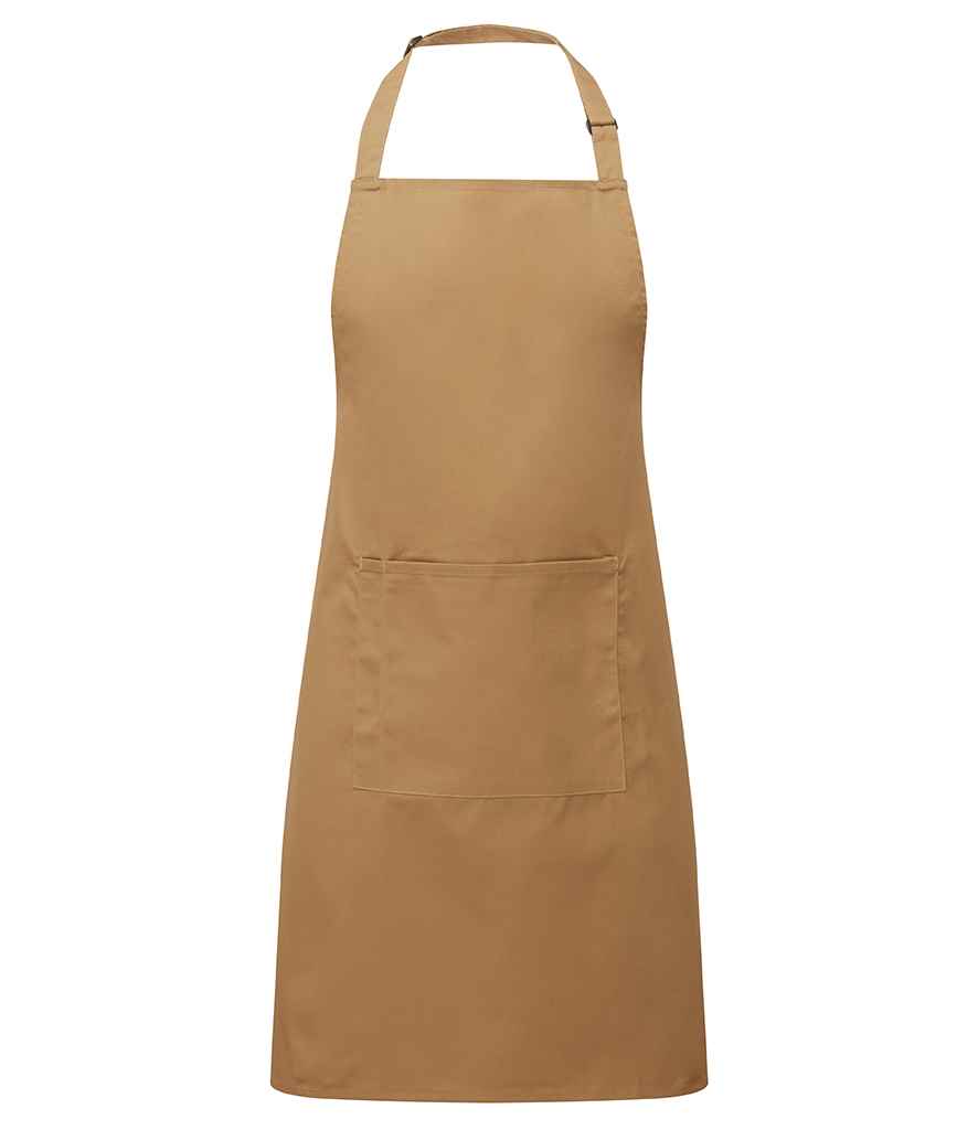 Premier 'Colours' Bib Apron with Pocket Camel