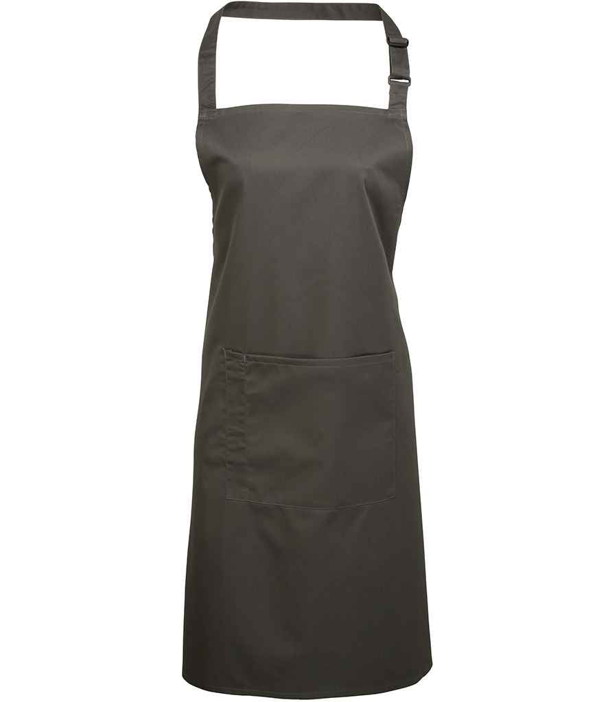 Premier 'Colours' Bib Apron with Pocket Dark Grey