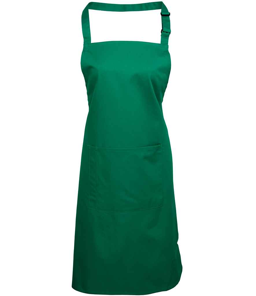 Premier 'Colours' Bib Apron with Pocket Emerald