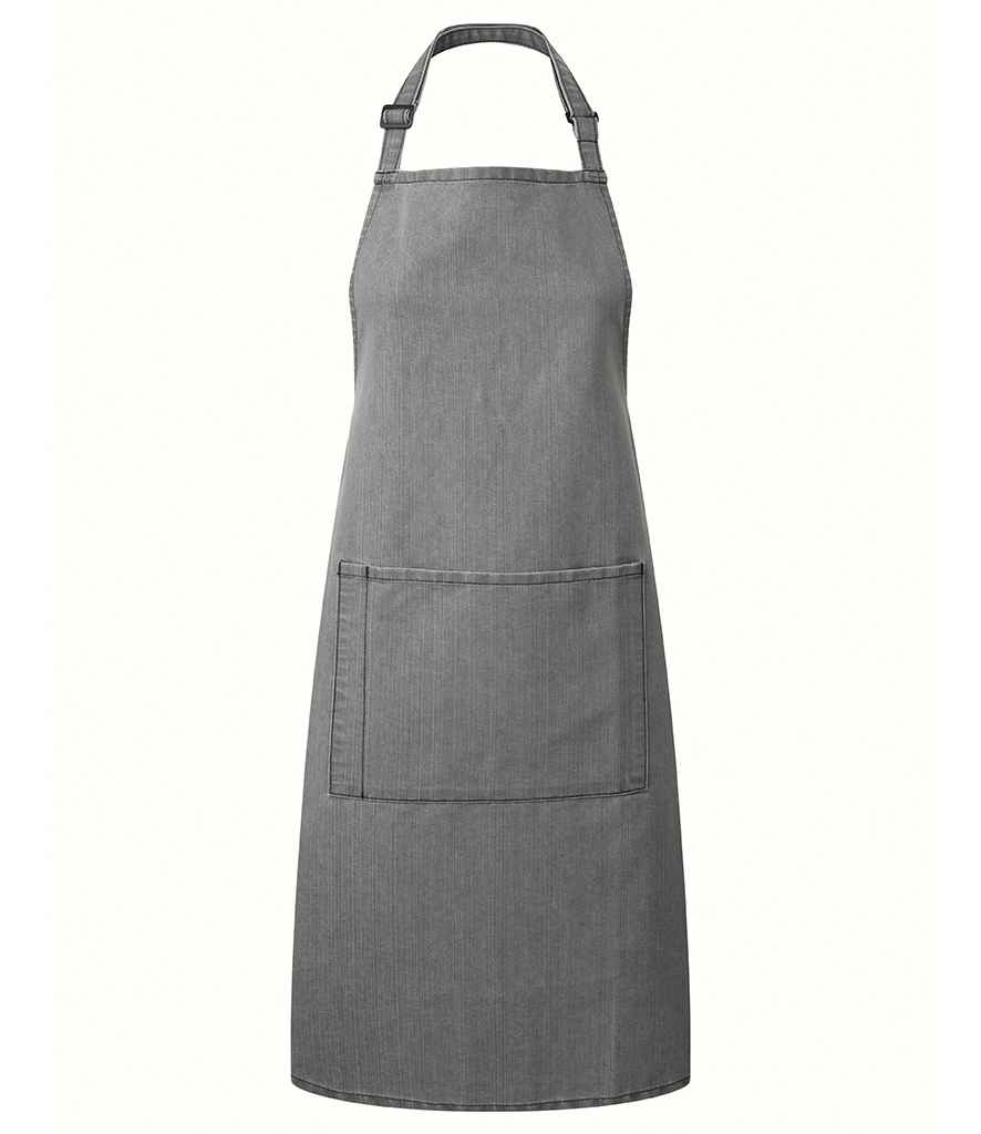 Premier 'Colours' Bib Apron with Pocket Grey Denim
