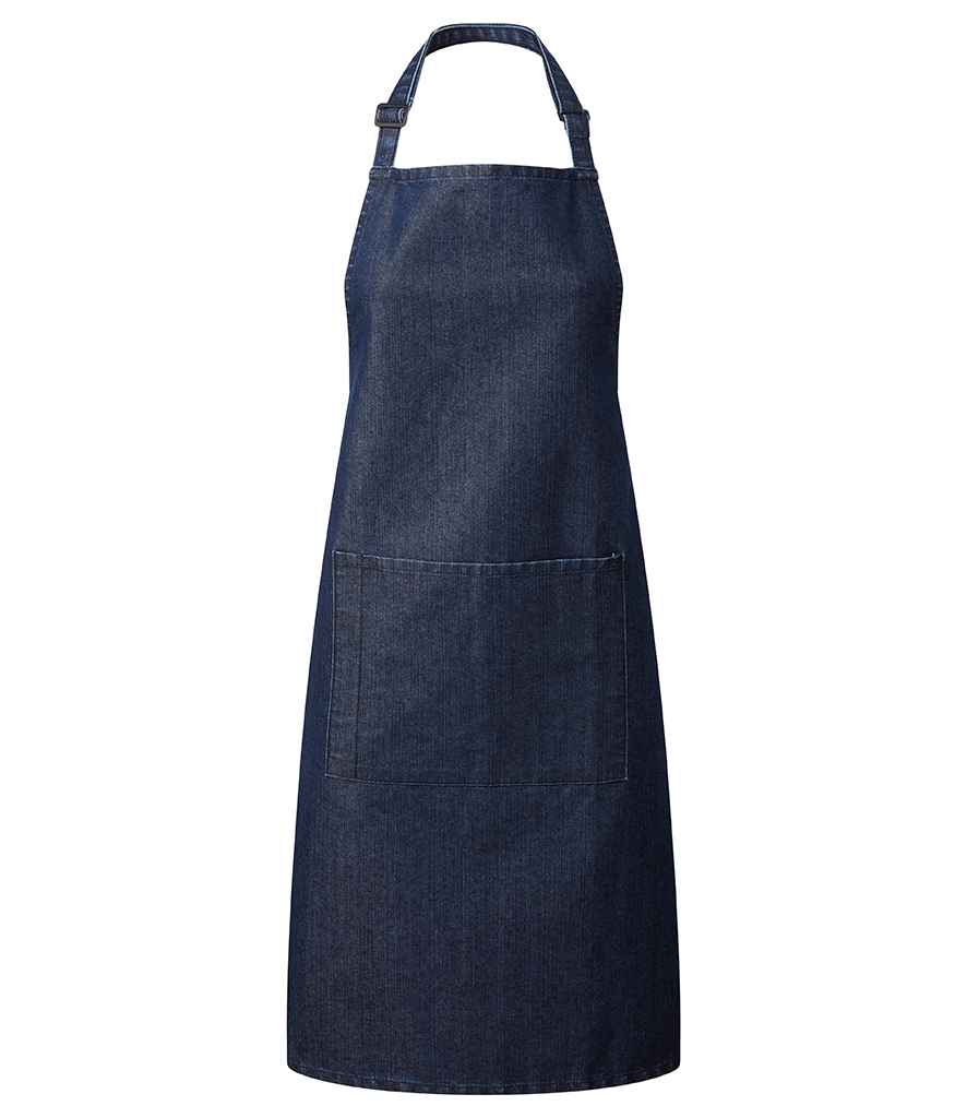 Premier 'Colours' Bib Apron with Pocket Indigo Denim