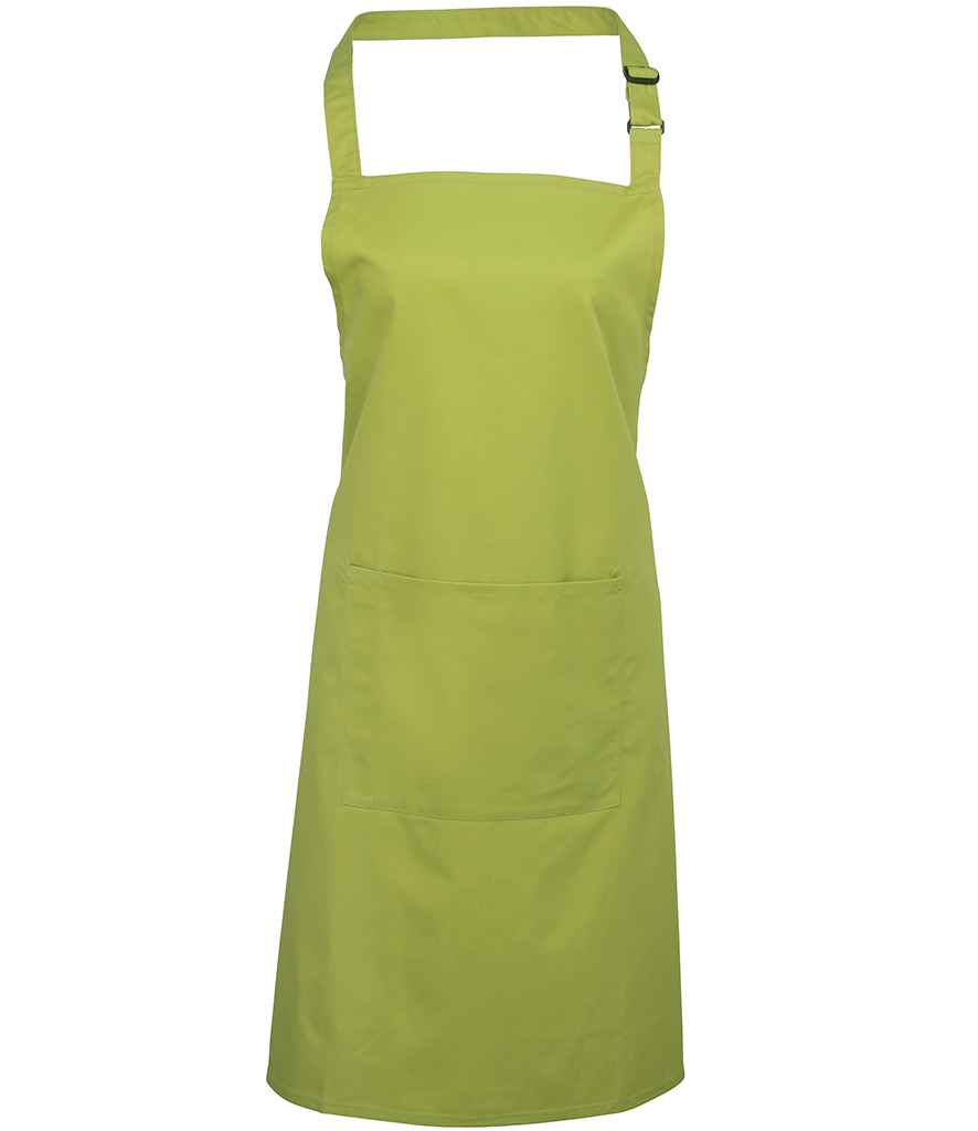 Premier 'Colours' Bib Apron with Pocket Lime Green