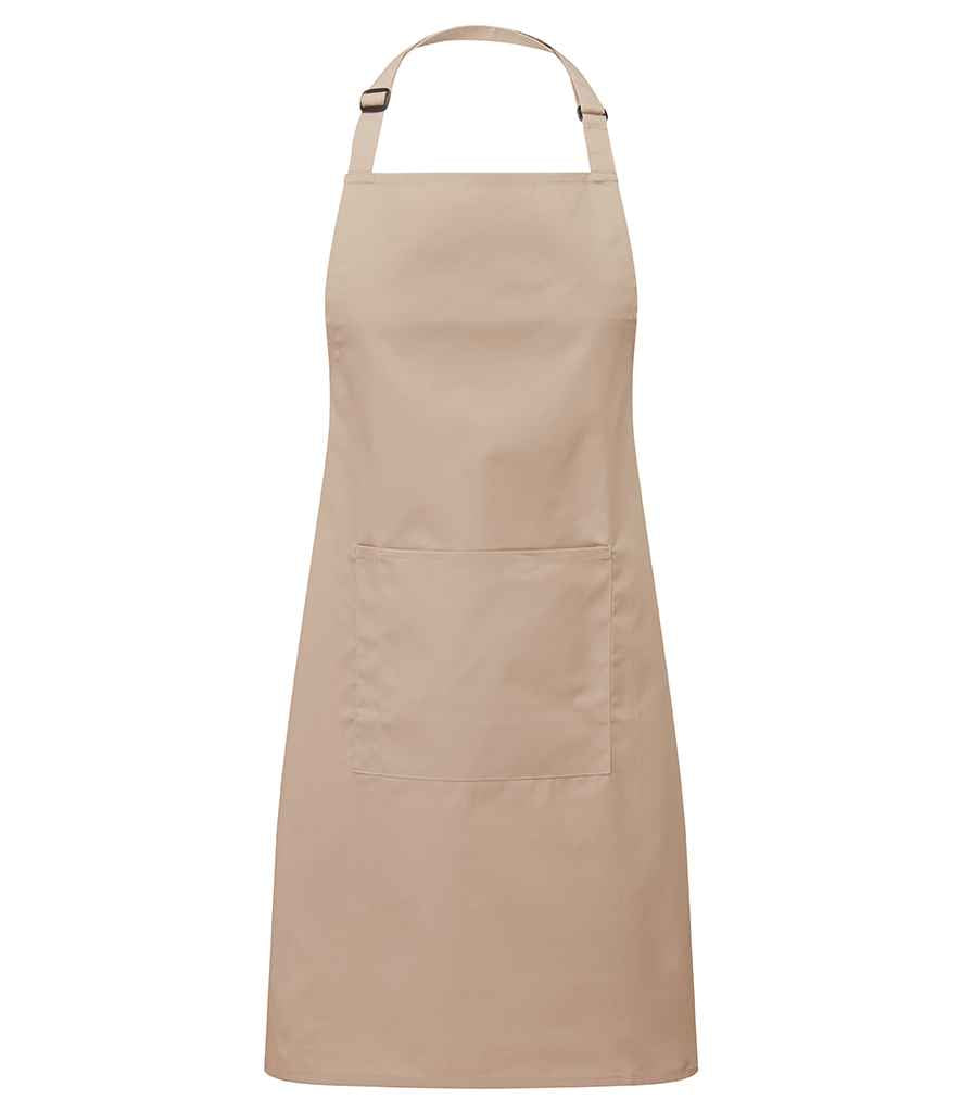 Premier 'Colours' Bib Apron with Pocket Latte