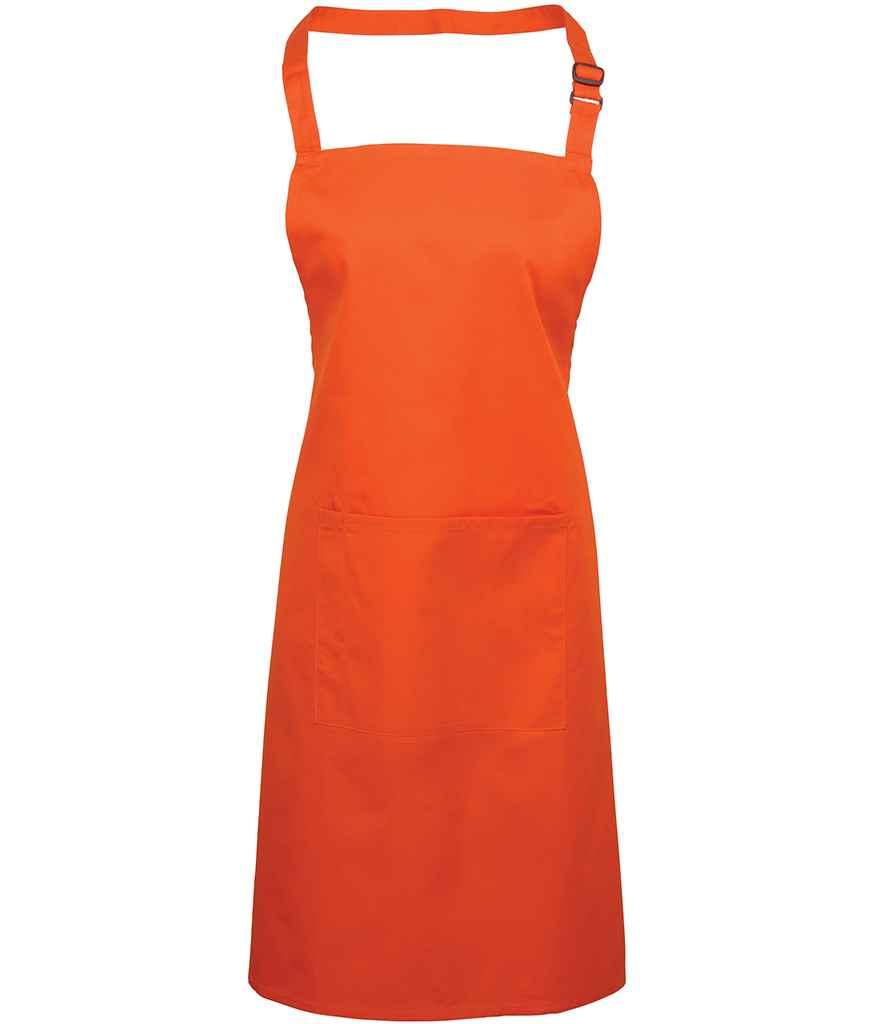 Premier 'Colours' Bib Apron with Pocket Orange
