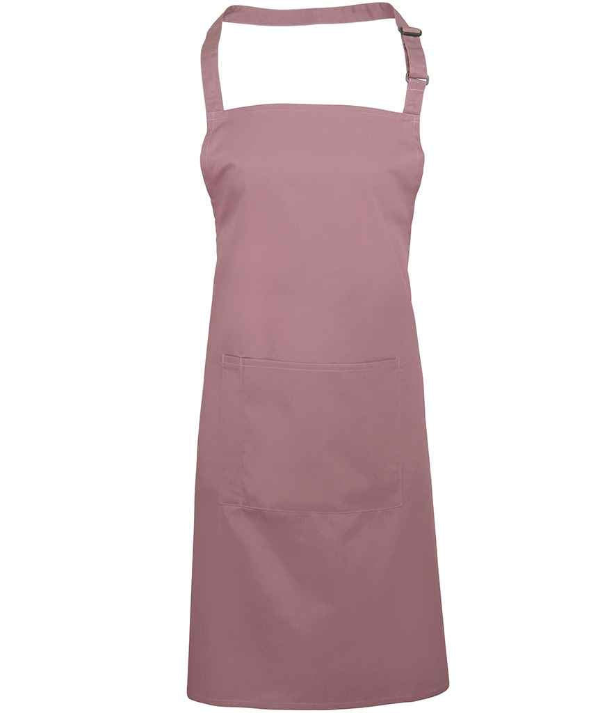 Premier 'Colours' Bib Apron with Pocket Rose