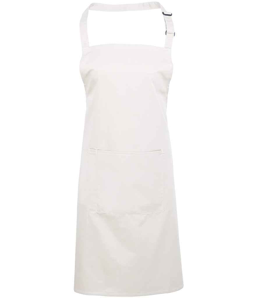 Premier 'Colours' Bib Apron with Pocket White