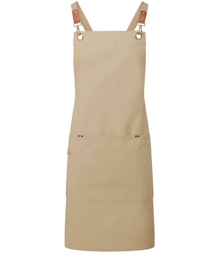 Premier Clip 'n' Clasp Cross Back Bib Apron Khaki