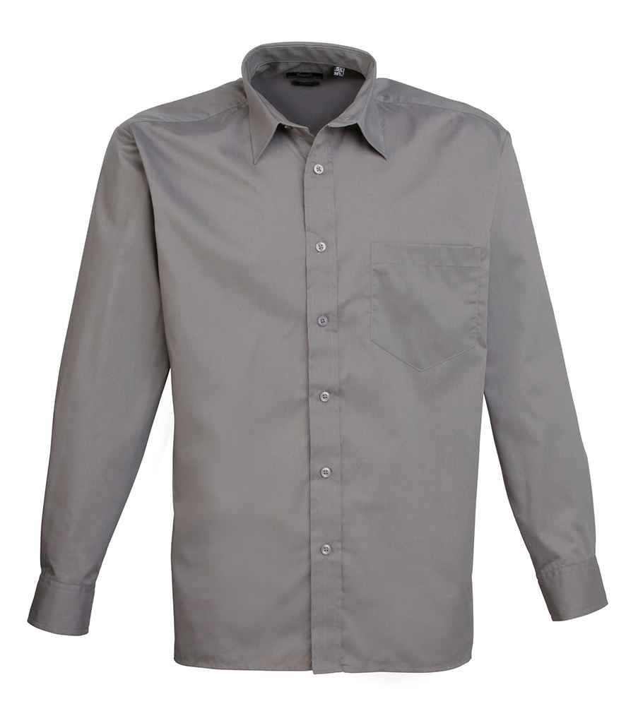 Premier Long Sleeve Poplin Shirt | Dark Grey Dark Grey