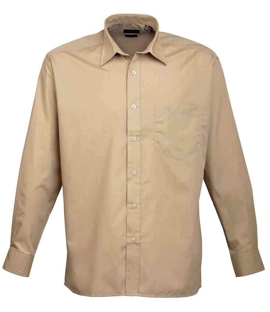 Premier Long Sleeve Poplin Shirt | Khaki Khaki