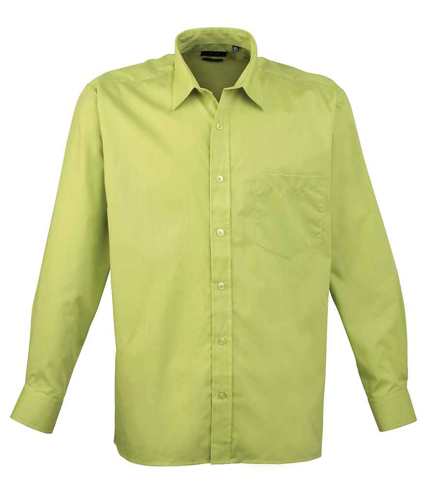 Premier Long Sleeve Poplin Shirt | Lime Green Lime Green