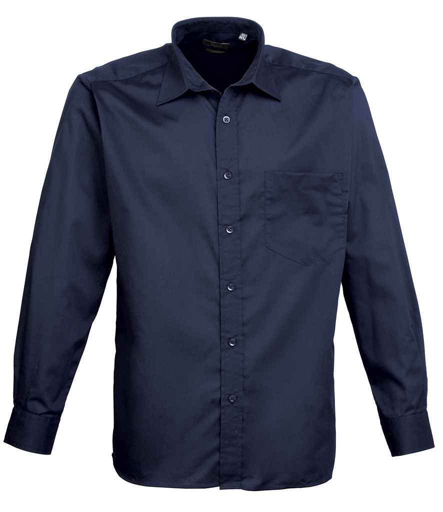 Premier Long Sleeve Poplin Shirt | Navy Navy