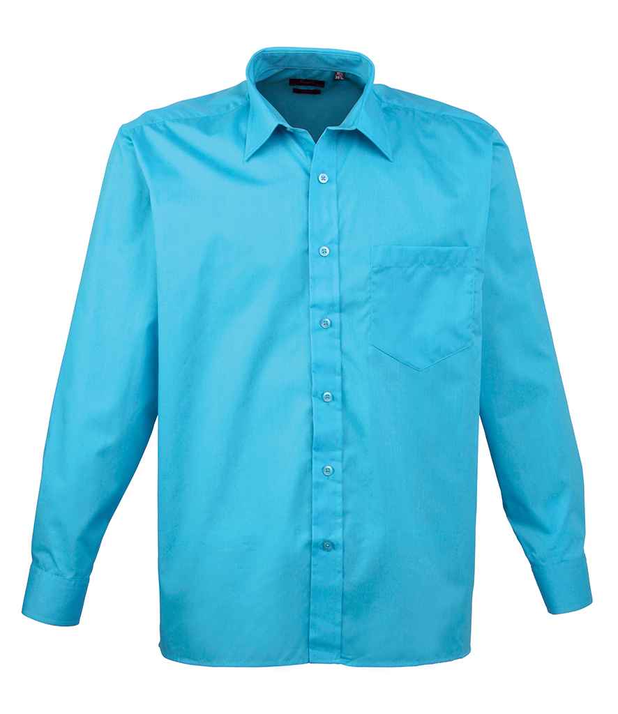 Premier Long Sleeve Poplin Shirt | Turquoise Blue Turquoise Blue