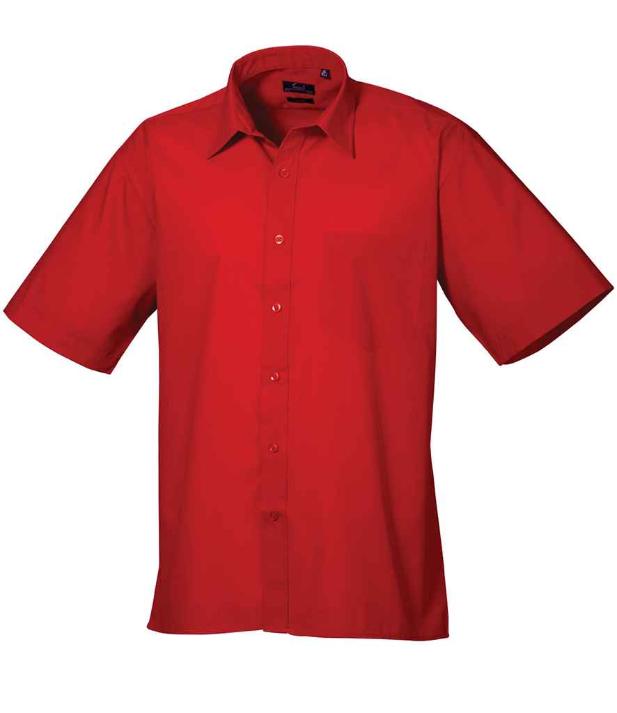 Premier Short Sleeve Poplin Shirt | Red Red