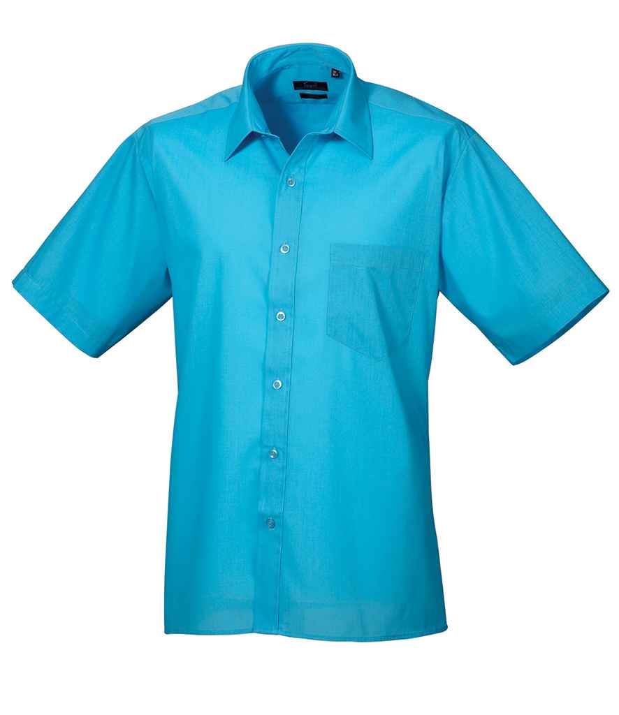 Premier Short Sleeve Poplin Shirt | Turquoise Blue Turquoise Blue