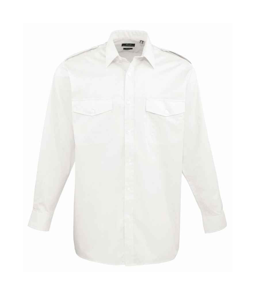 Premier Long Sleeve Pilot Shirt White