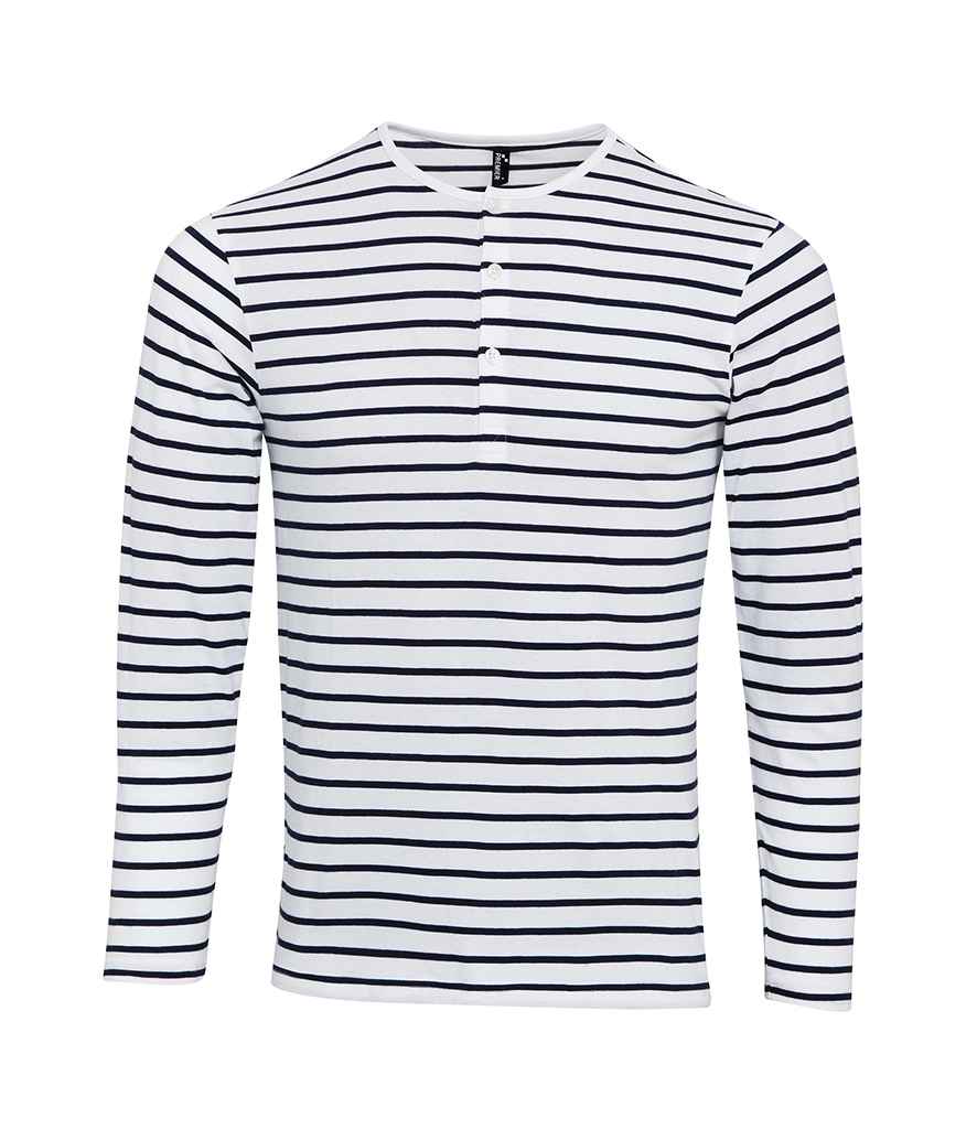 Premier Long John Roll Sleeve T-Shirt White/Navy
