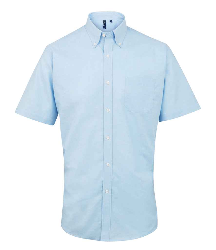 Premier Signature Short Sleeve Oxford Shirt Light Blue