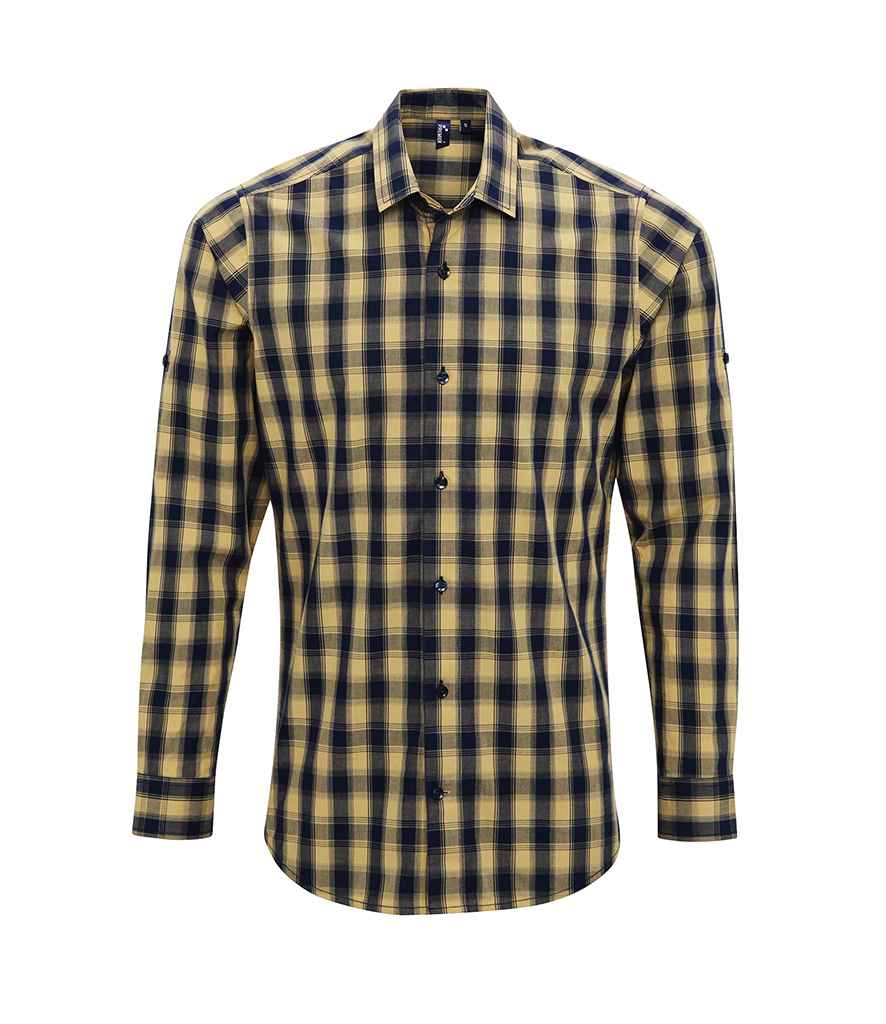 Premier Mulligan Check Long Sleeve Shirt Camel/Navy