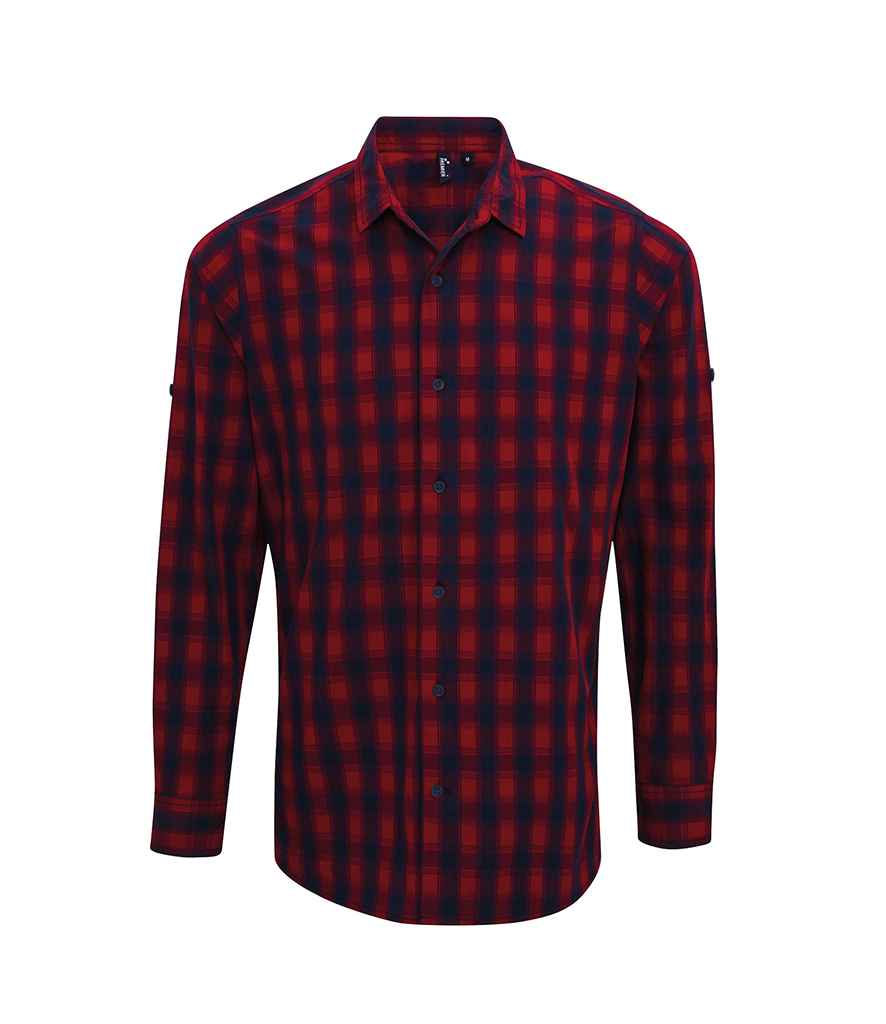 Premier Mulligan Check Long Sleeve Shirt Red/Navy