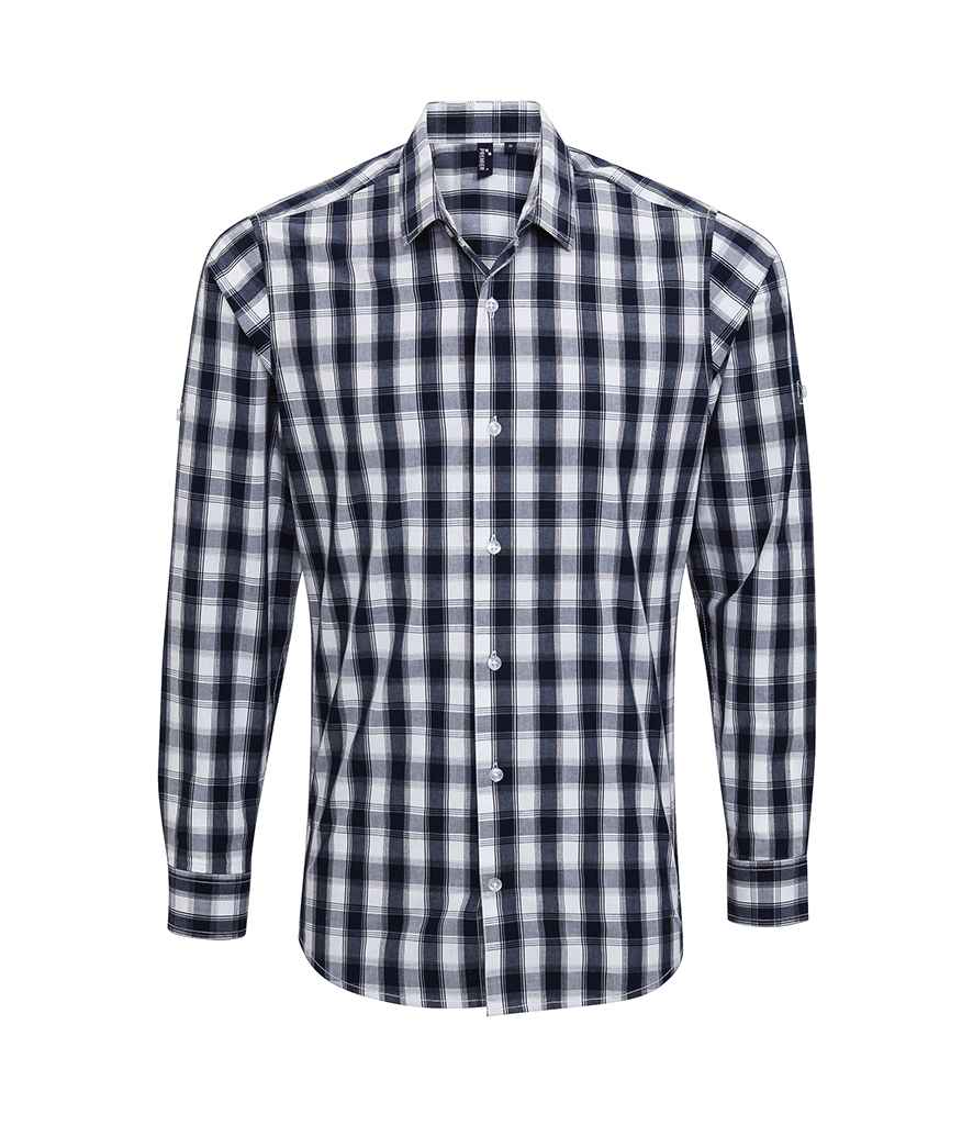 Premier Mulligan Check Long Sleeve Shirt White/Navy