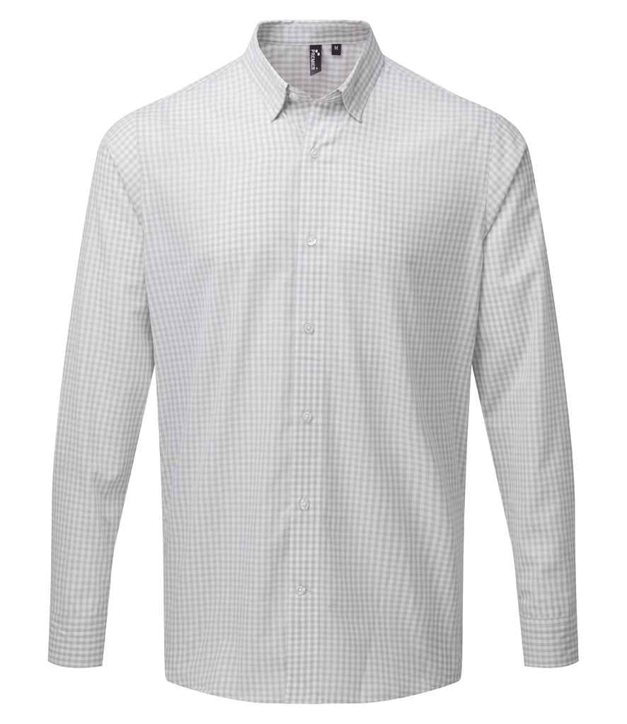 Premier Maxton Check Long Sleeve Shirt Silver/White