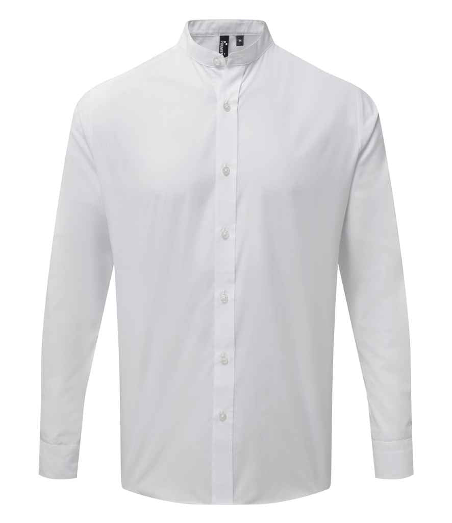 Premier Long Sleeve Grandad Shirt White