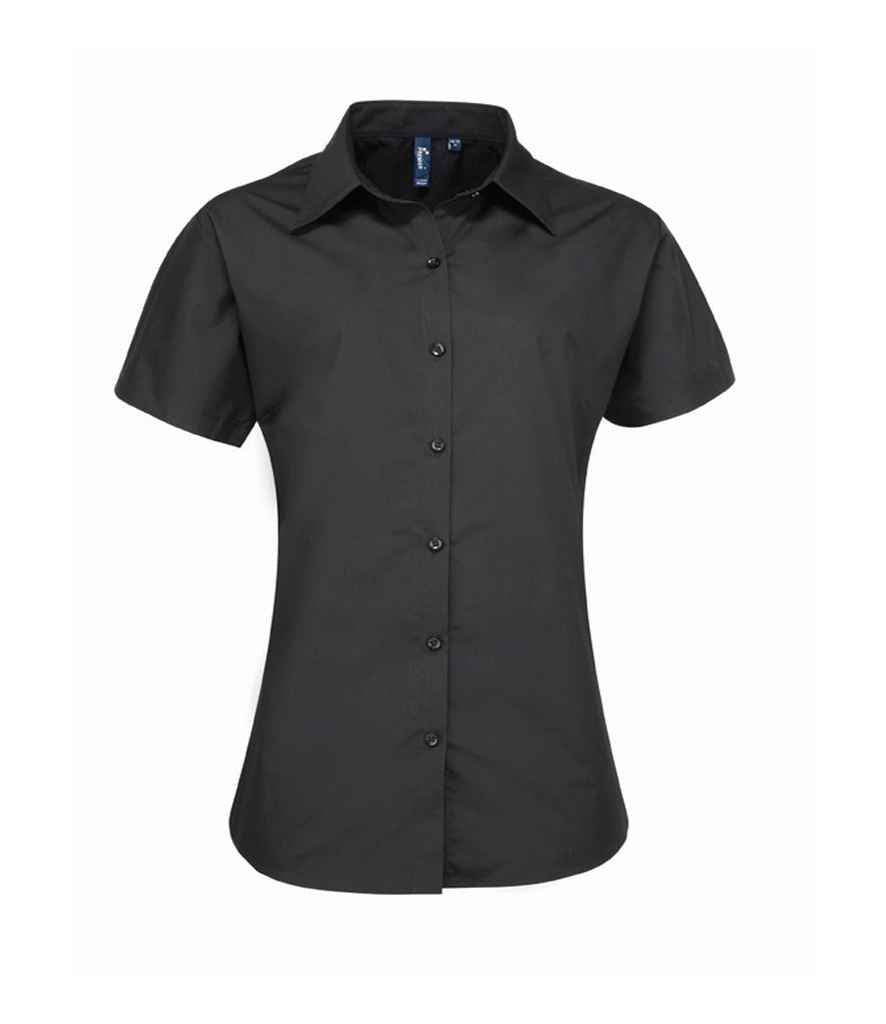 Premier Ladies Supreme Short Sleeve Poplin Shirt Black