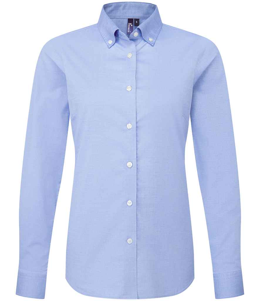 Premier Ladies Supreme Long Sleeve Oxford Shirt Oxford Blue