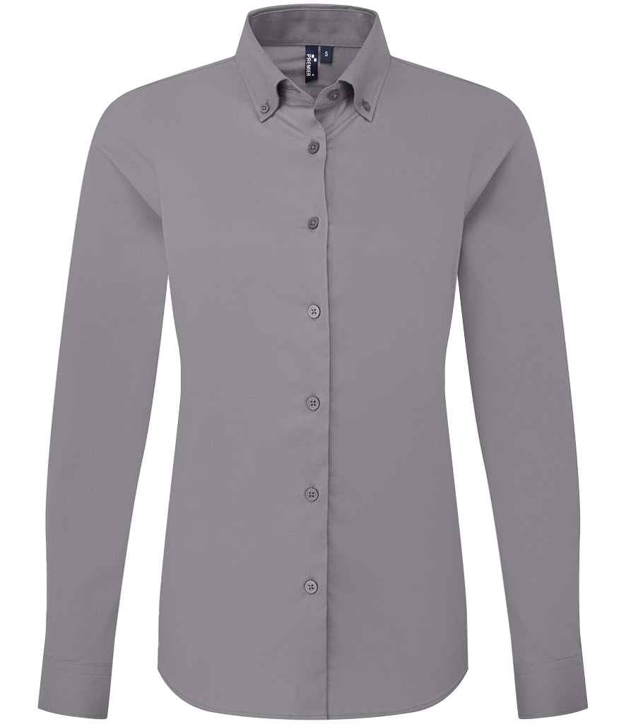 Premier Ladies Supreme Long Sleeve Oxford Shirt Steel