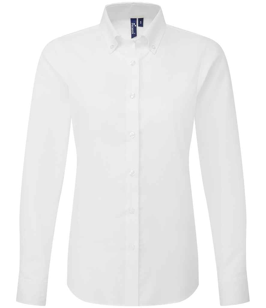 Premier Ladies Supreme Long Sleeve Oxford Shirt White