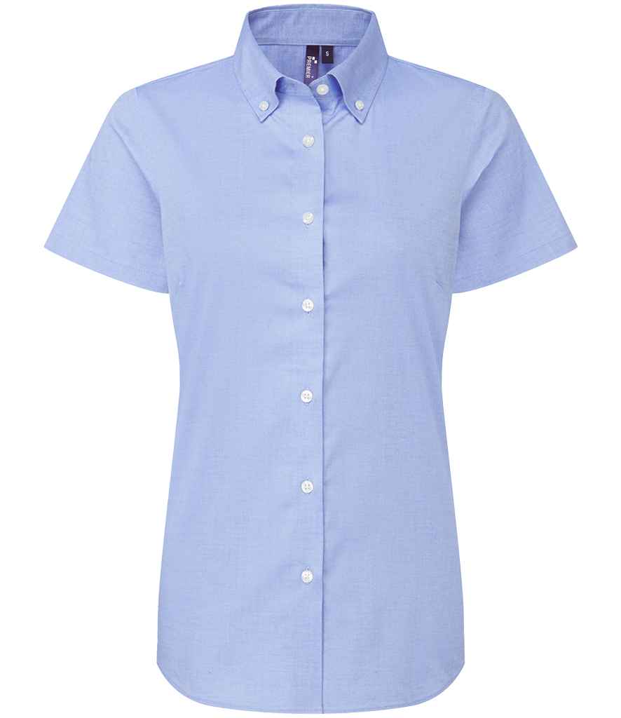 Premier Ladies Supreme Short Sleeve Oxford Shirt Oxford Blue