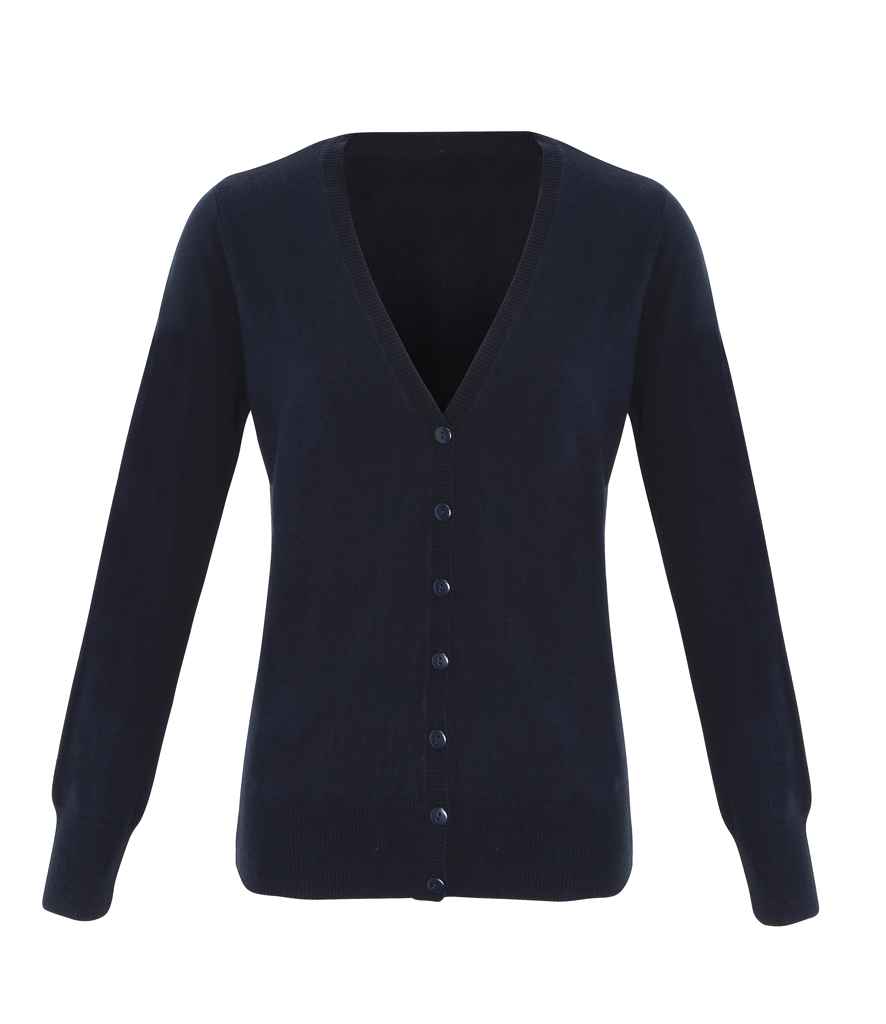 Premier Ladies Essential Acrylic V Neck Cardigan Navy
