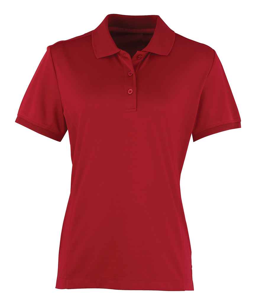 Premier Ladies Coolchecker® Piqué Polo Shirt Burgundy