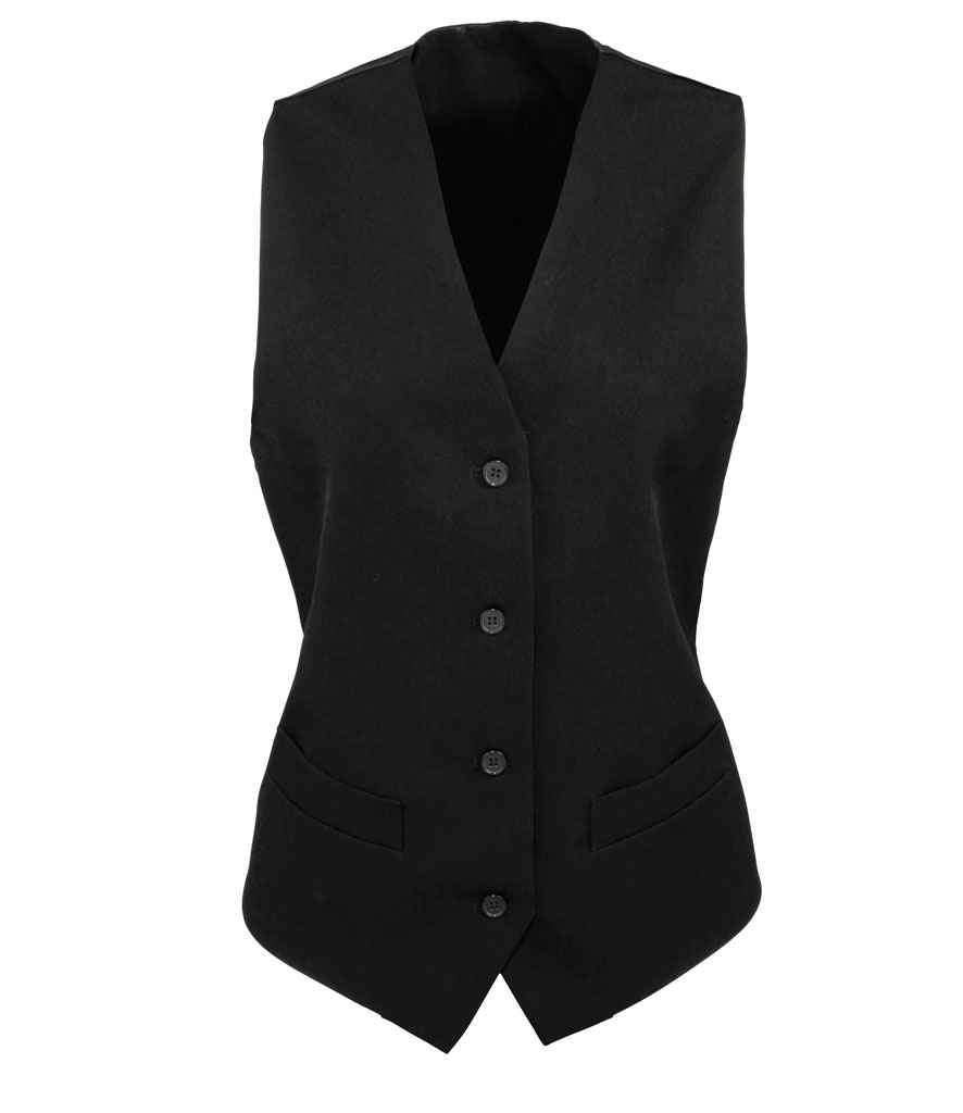 Premier Ladies Lined Waistcoat Black