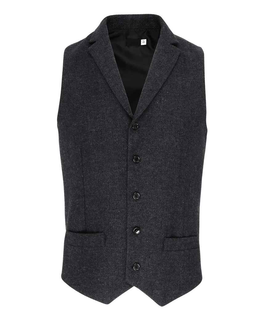 Premier Herringbone Waistcoat Charcoal
