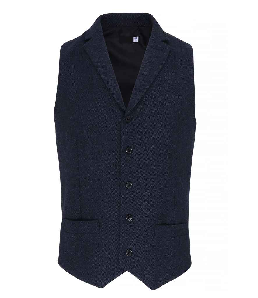 Premier Herringbone Waistcoat Navy